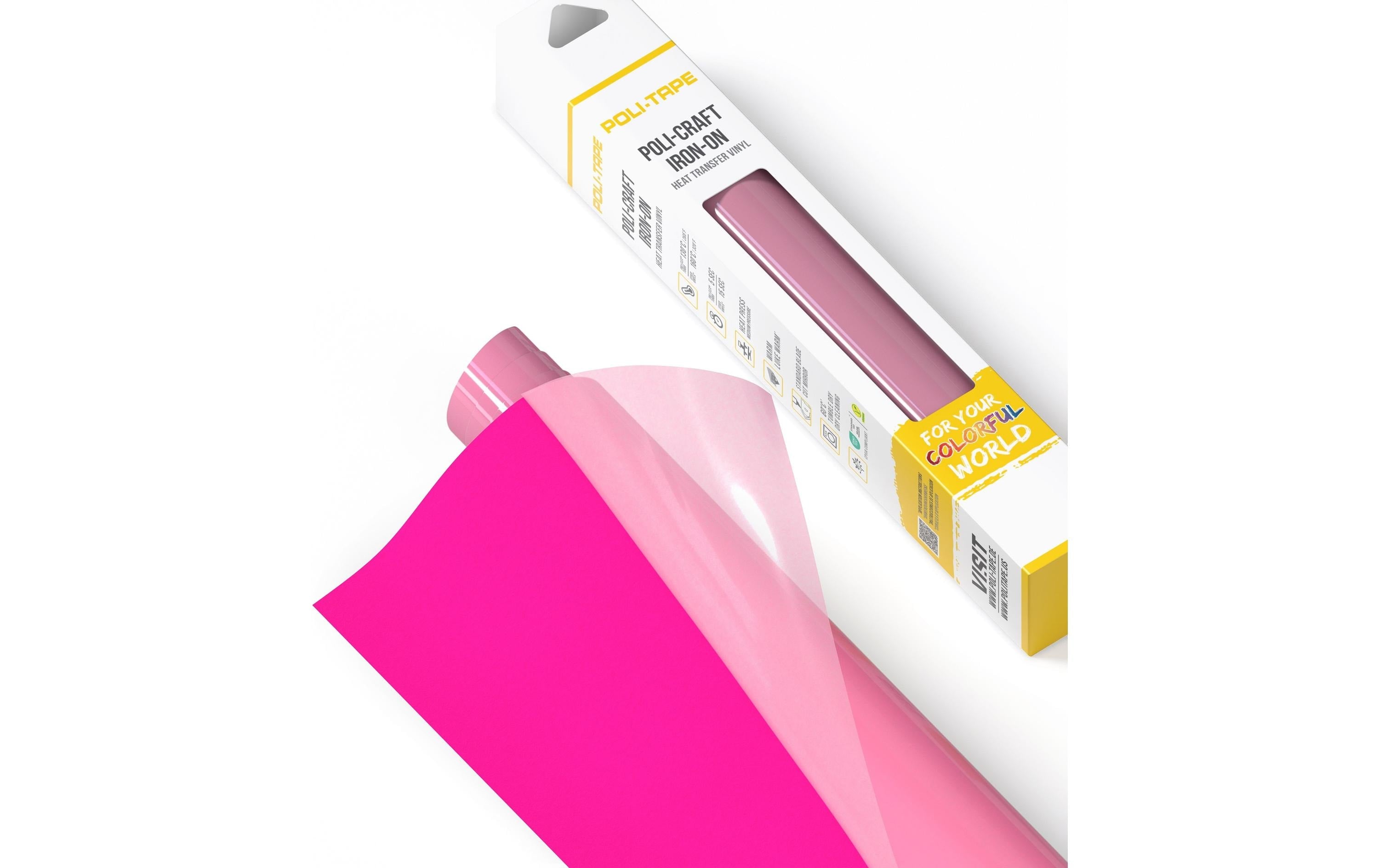 Poli-Tape Aufbügelfolie Flock Pink matt, 30,5 cm x 61 cm