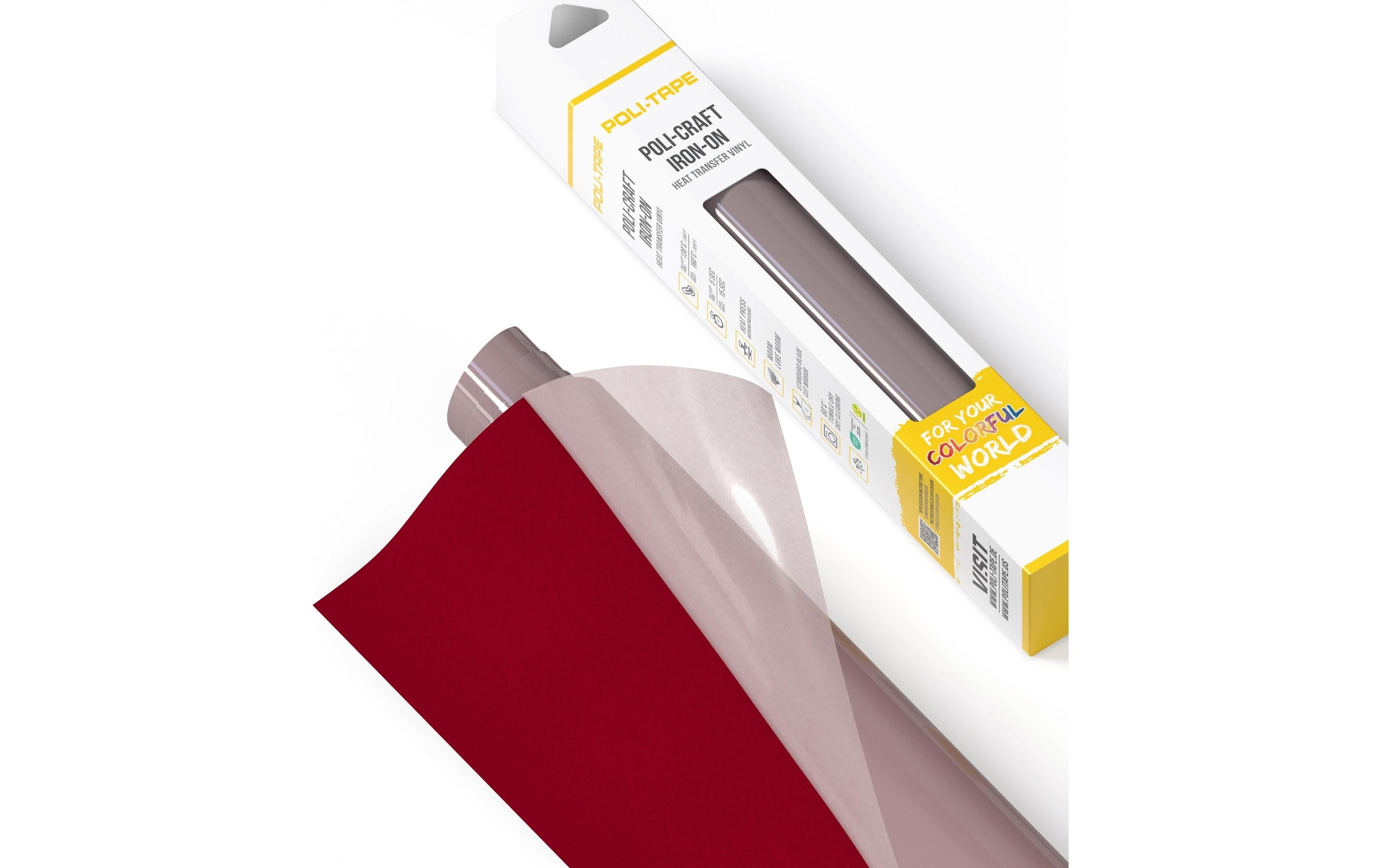 Poli-Tape Aufbügelfolie Flock Rot matt, 30,5 cm x 61 cm