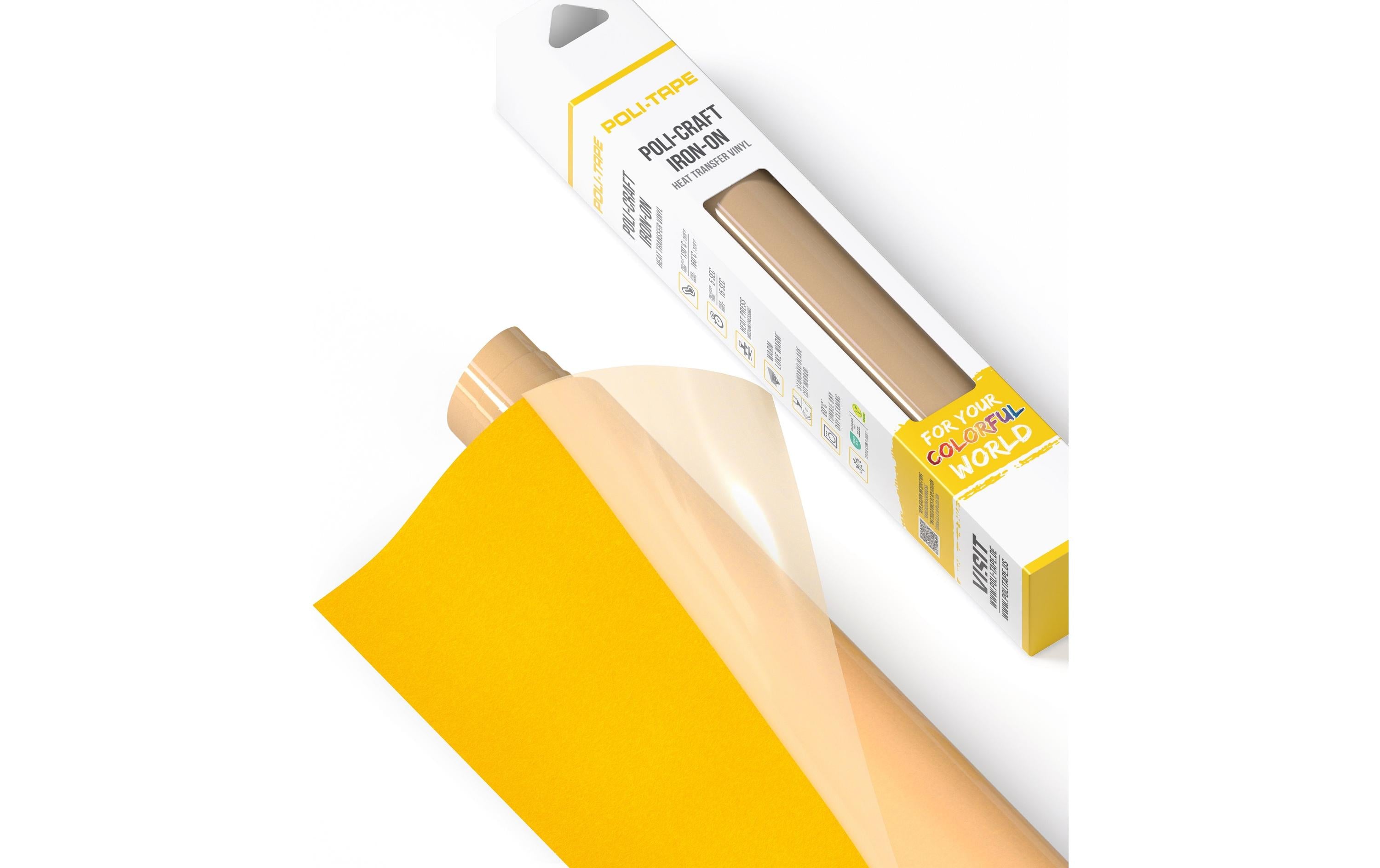 Poli-Tape Aufbügelfolie Flock Zitrone matt, 30,5 cm x 61 cm