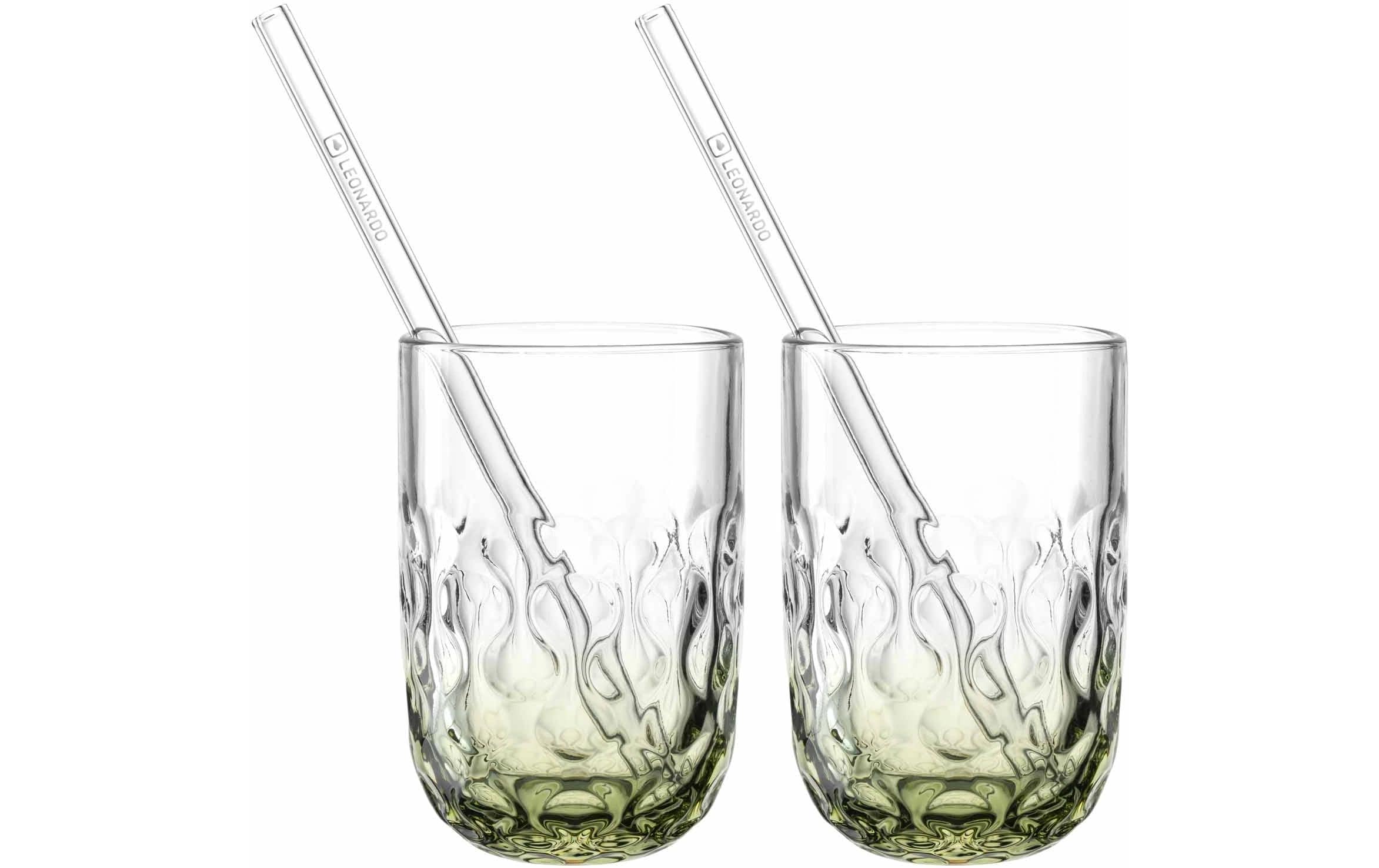 Leonardo Becher Gocce Macha-Latte 4 tlg. 2 Stk. Gläser, 2 Stk. Trinkhalme
