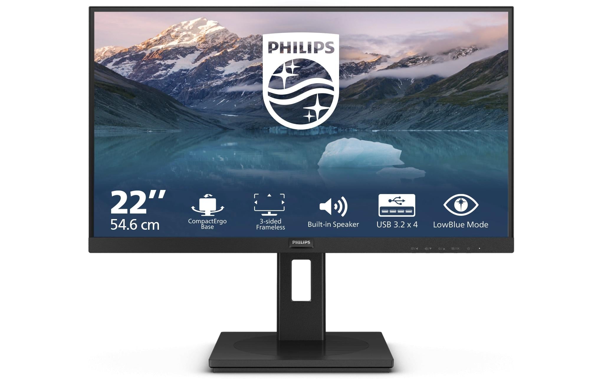 Philips 22" 222S9JML/00, 1920x1080, 75 Hz DP, HDMI, HV, PIvot, Speakers