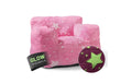 Lumaland Sitzsack Sessel Glow in Dark Pink 68x70x60cm, Kindersessel