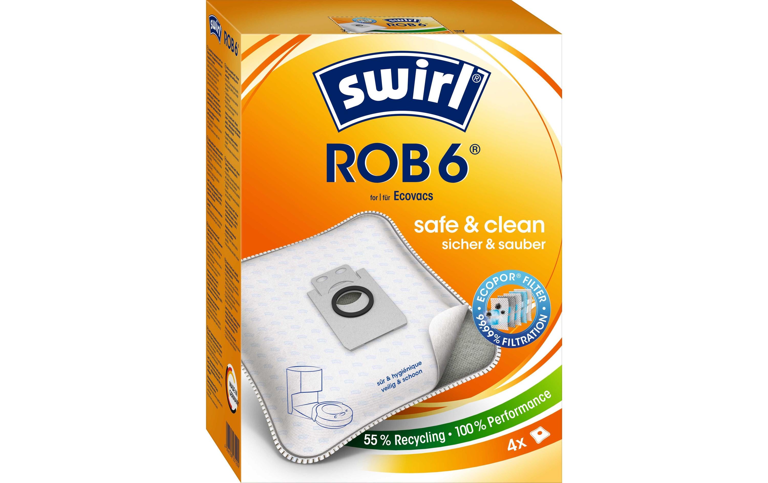 Swirl Staubfilterbeutel ROB 6 passend zu Ecovacs