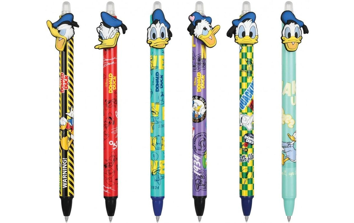 D&F Gelschreiber Radierbar Donald Duck 0.5mm Blau, 6-fach ass. farbig, 1 Stk