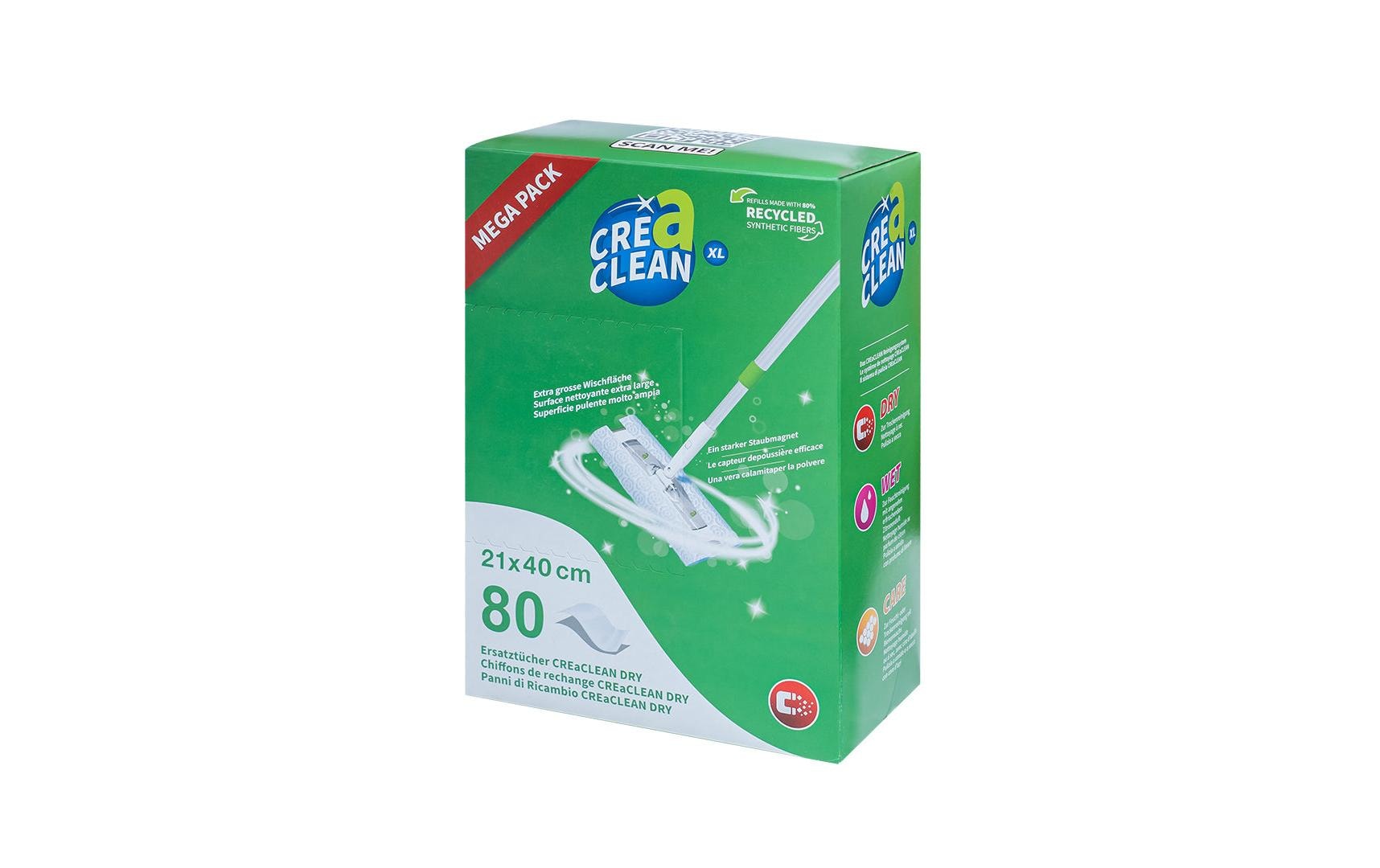 CREaCLEAN Ersatztücher trocken XL 80 Stück