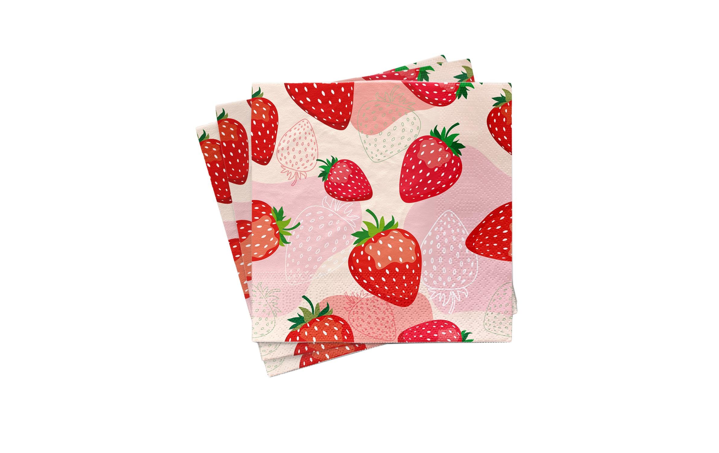 ChicMic Napkin - Strawberries 33 x 33 cm, bamboo pulp