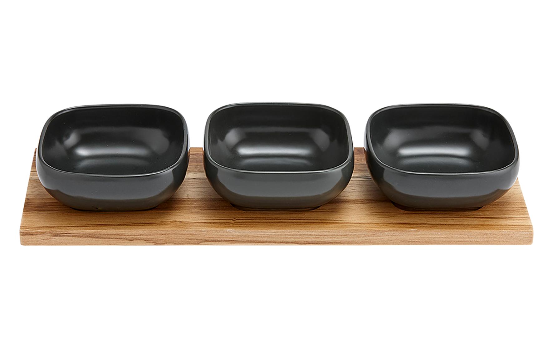 LADELLE Schalenset Essentials Braun/Schwarz