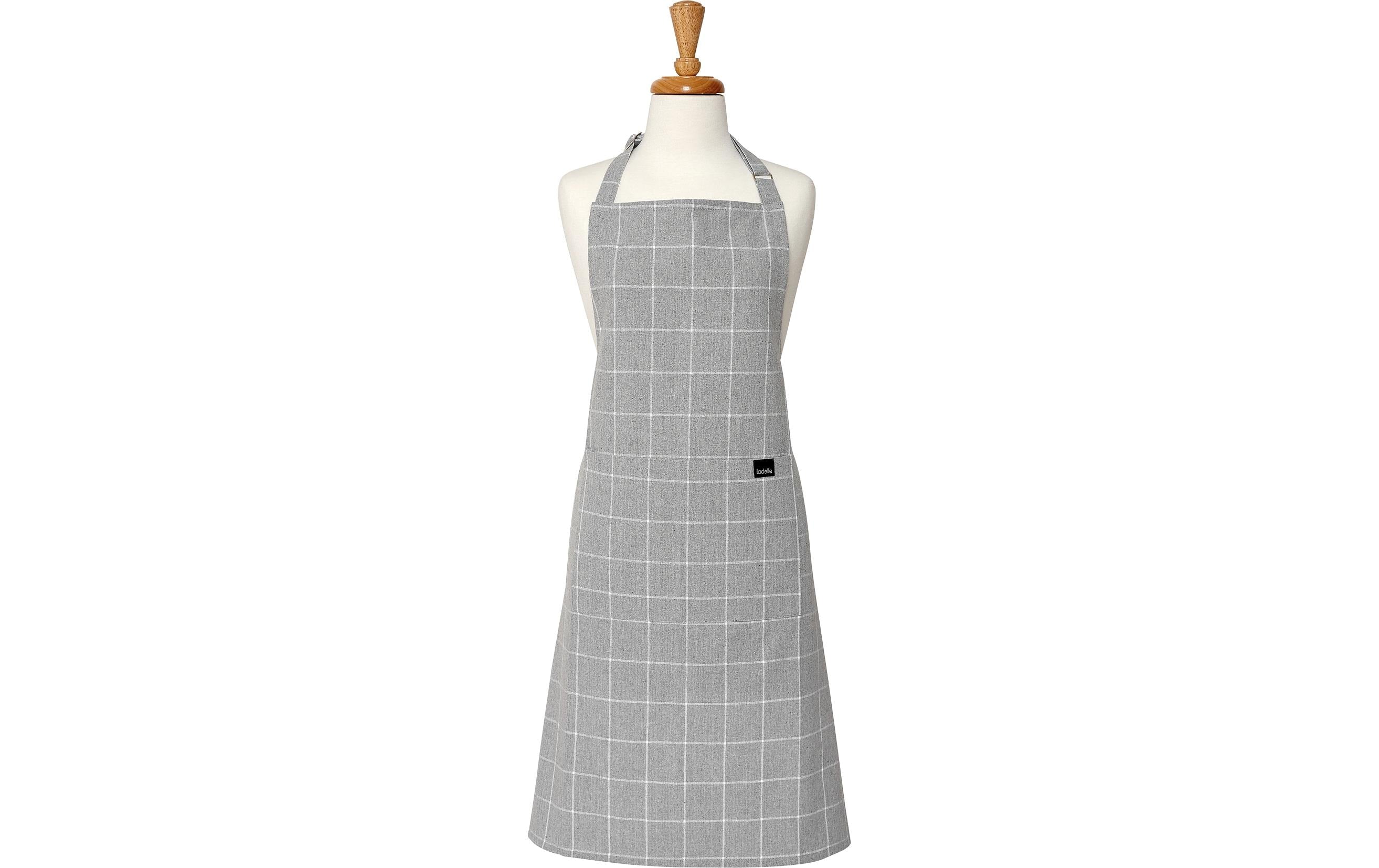 LADELLE Küchenschürze Eco Check grey 70x89 cm