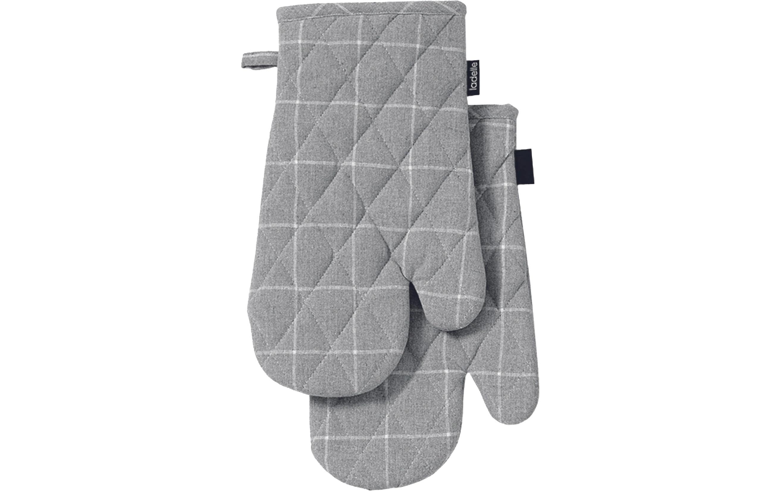 LADELLE Ofenhandschuh Eco Check grey 18x33 cm 2 Stk.
