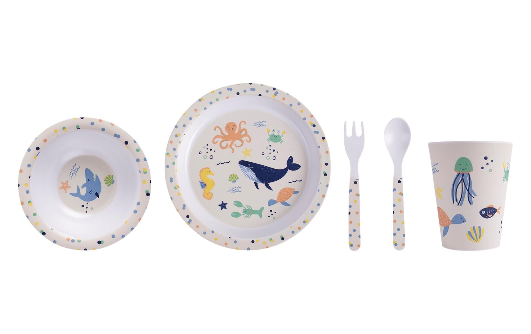 LADELLE Kindergeschirr-Set Ocean 5-teilig