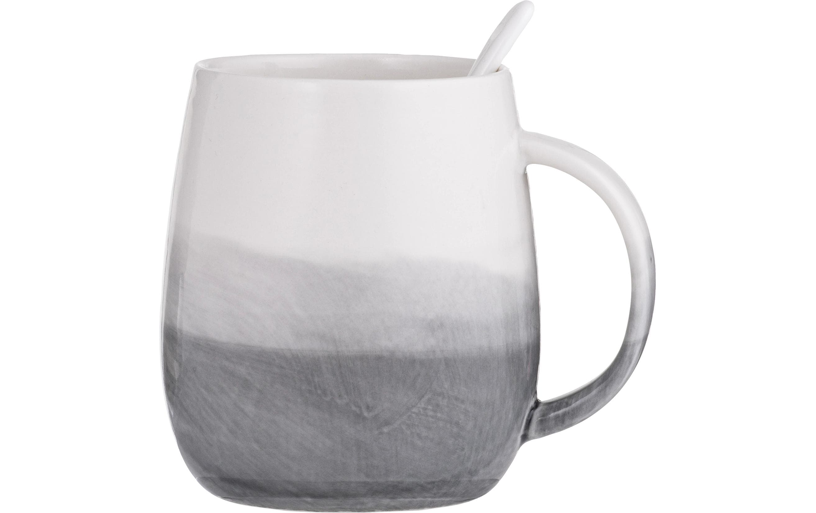 LADELLE Tasse mit Löffel Immerse 2er Set, Grey 0.38 l