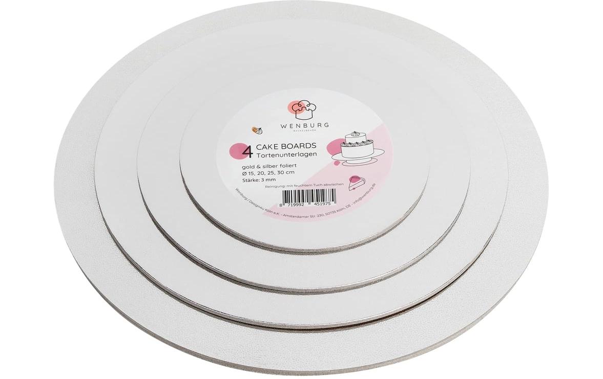 Wenburg Tortenplatten 4er-Set Silber + Gold