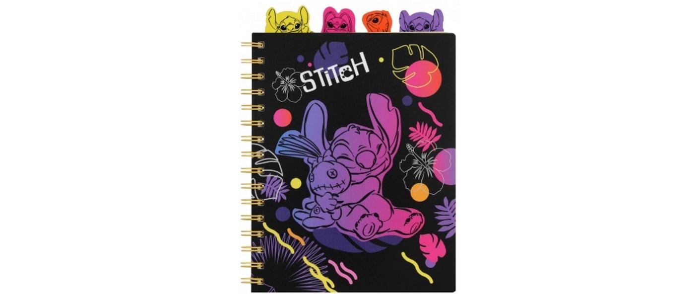 D&F Notizbuch Spiralbindung Stitch A5, 100 Bl, farbig