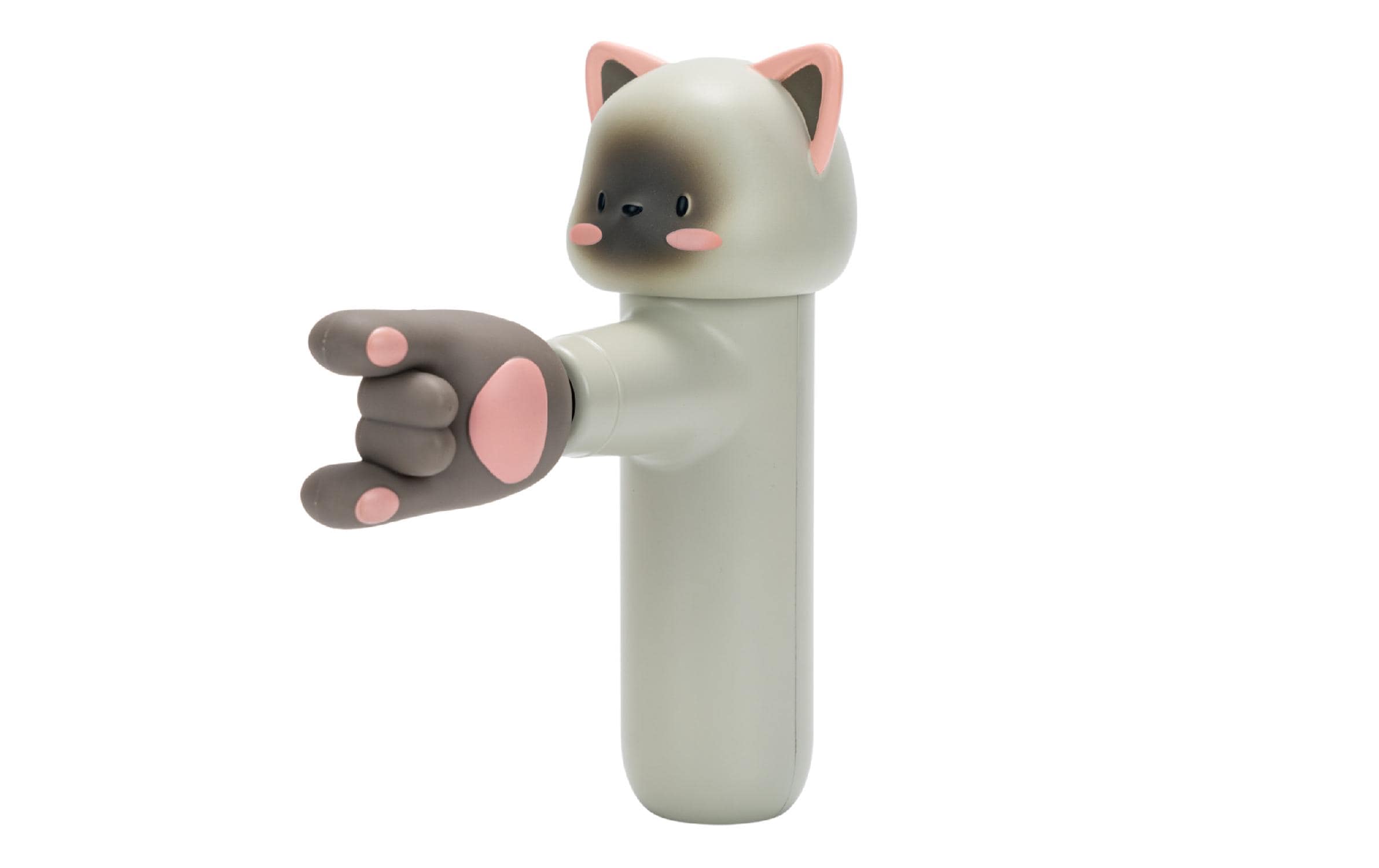 Acecool Handmassagegerät Katze hellgrau, verschiedene Aufsätze