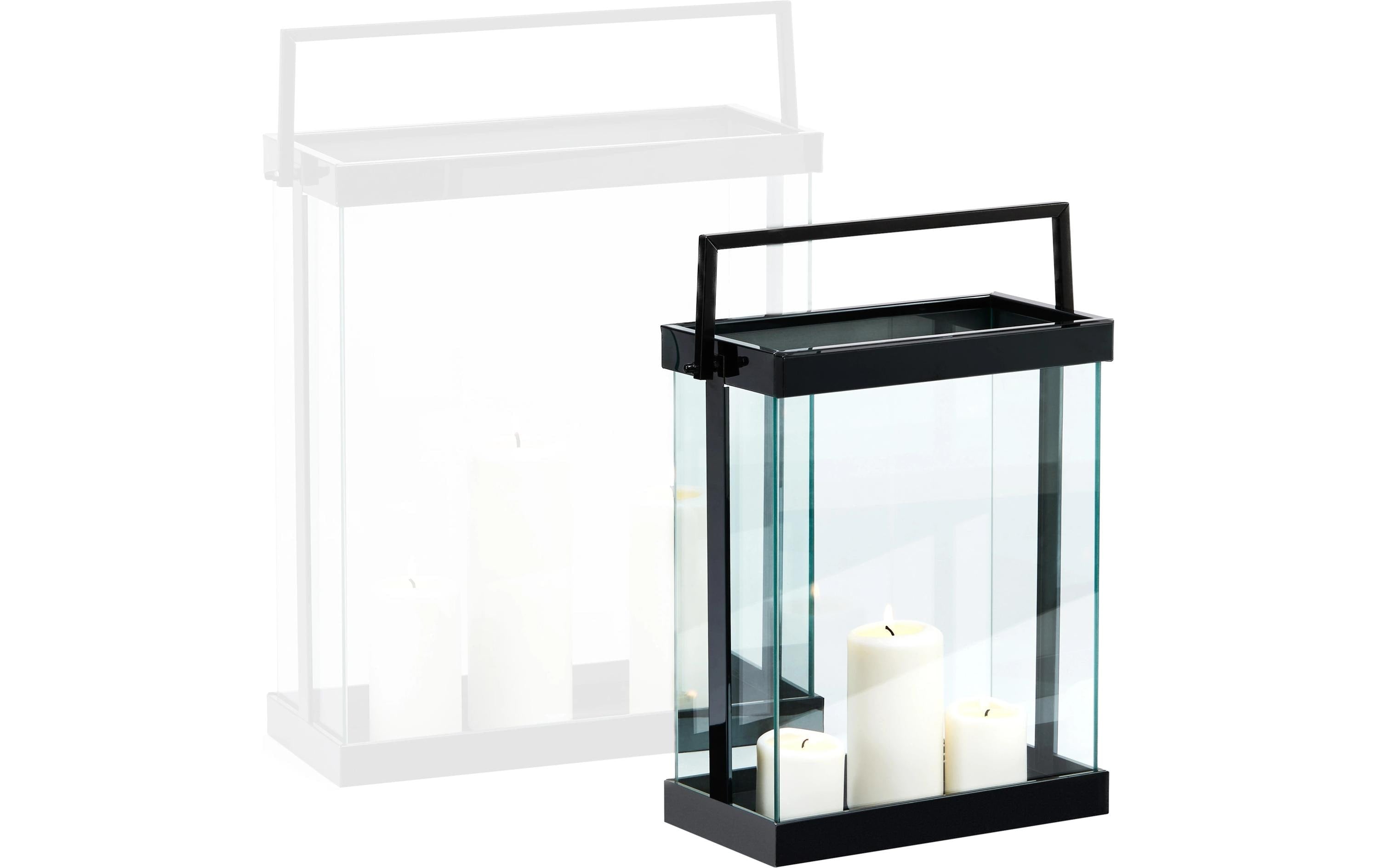 PHILIPPI Laterne Luxor S Inox 32x15x42 cm schwarz