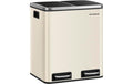 Songmics Treteimer 2x15 Liter, Sand 28.5x34x54..4 cm, Stahl, Kunststoff