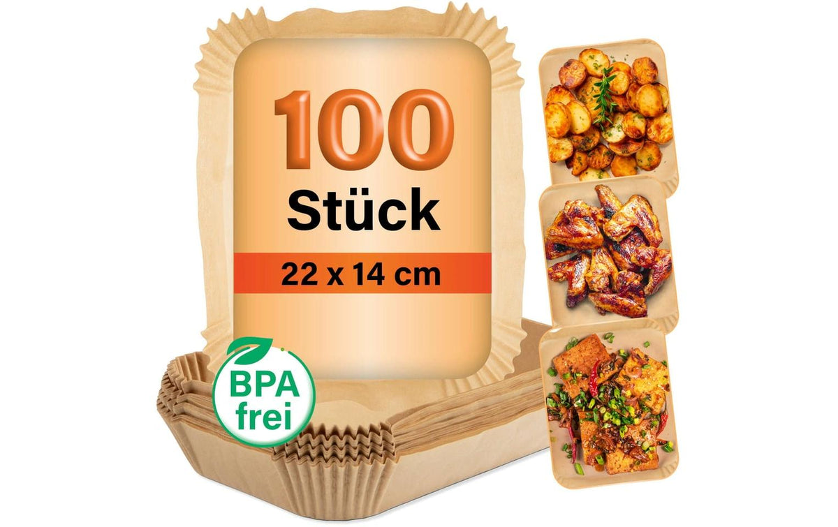 GOURMETmaxx Backpapier Schalen 22x14cm 100 Stk, 220° hitzebständig, 22x14x4.5cm