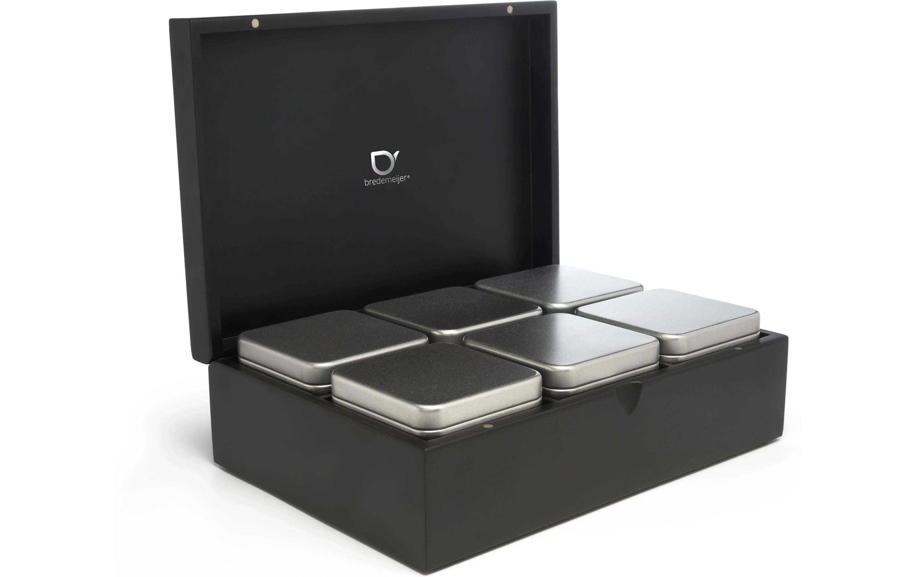 BREDEMEIJER Teedosen-Box Mit 6 Teedosen, Schwarz