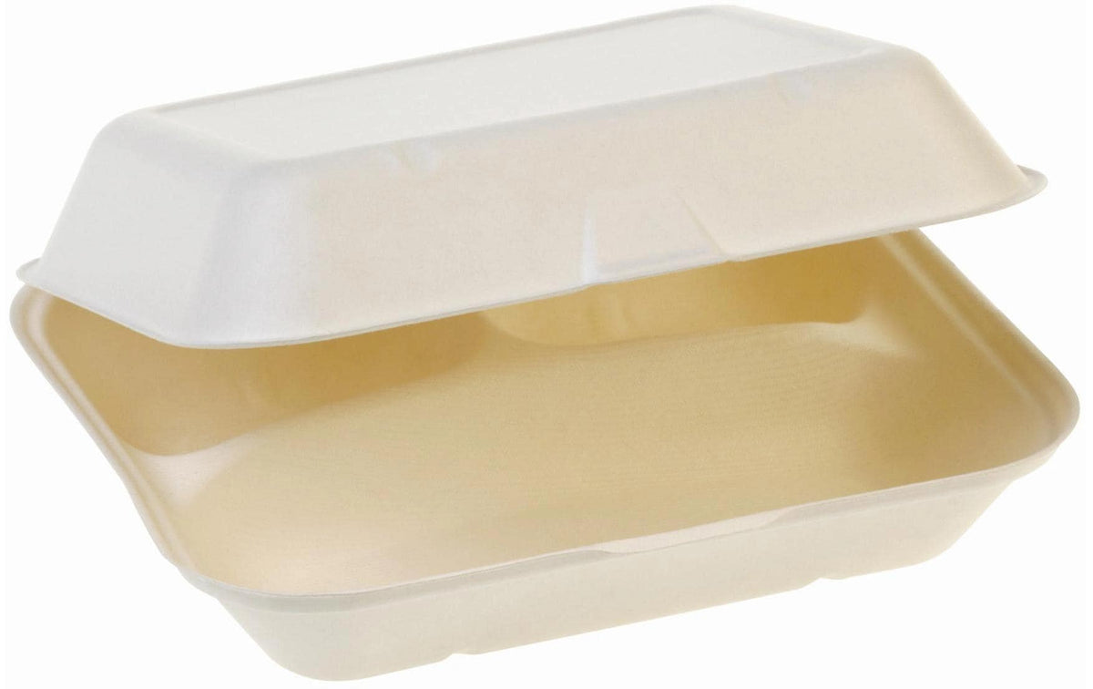 ELCO Food Box 3-teilig,23.5x19.5x7.5cm,50St extra aus Zuckerrohr, Weiss