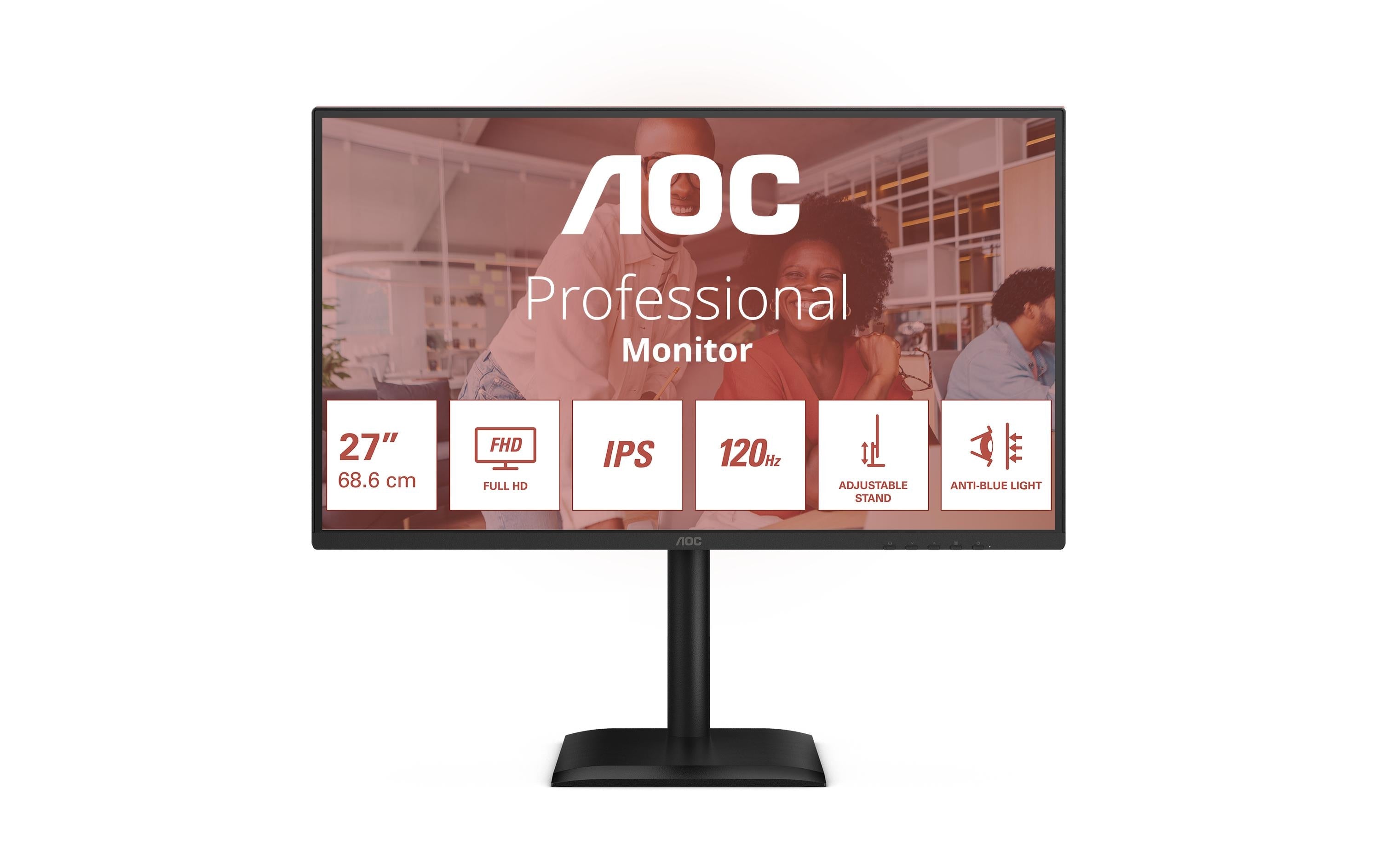 AOC 27" 27E4U, 1920 x 1080, 120Hz HDMI, DP, HV, D-Sub, USB Hub