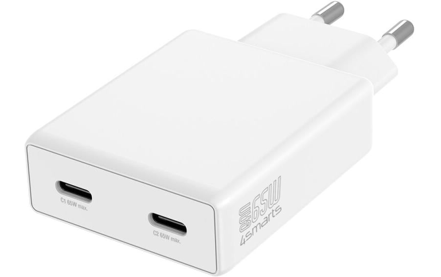 4smarts Netzladegerät PDPlug Slim Dual 65W GaN, weiss