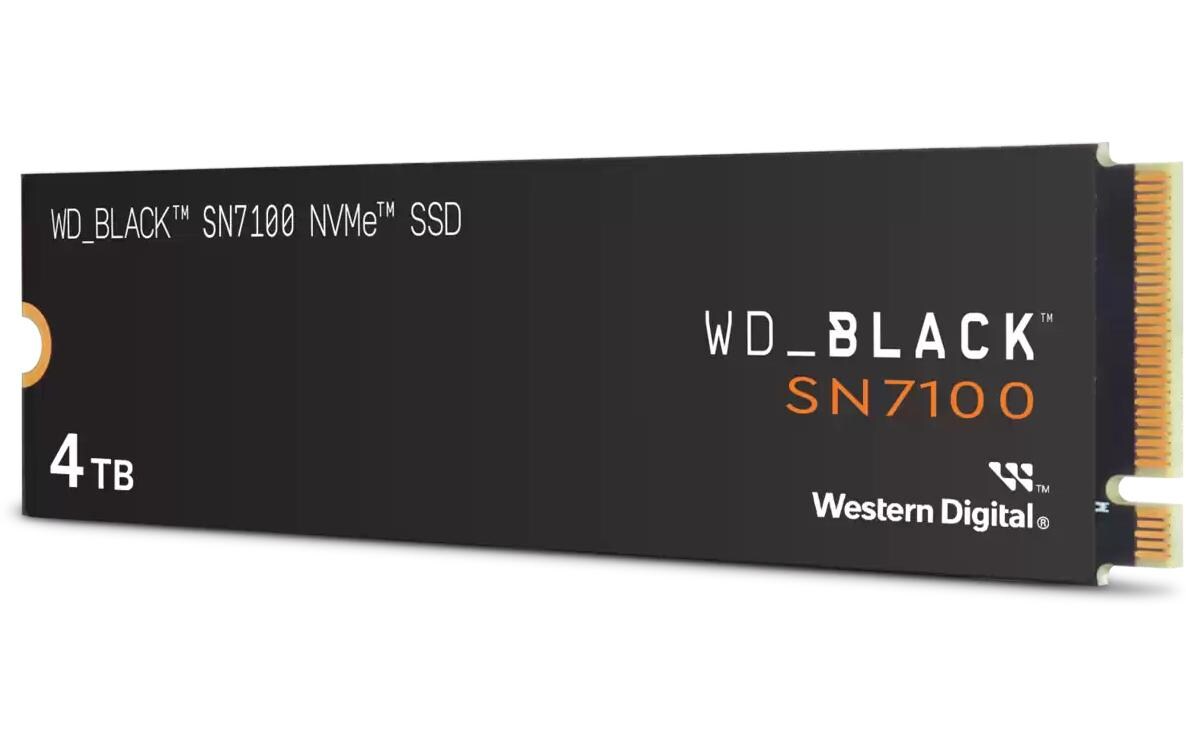 WD Black SN7100 4TB NVMe, M.2 2280, 7000MB/s (l), 6700MB/s (s)