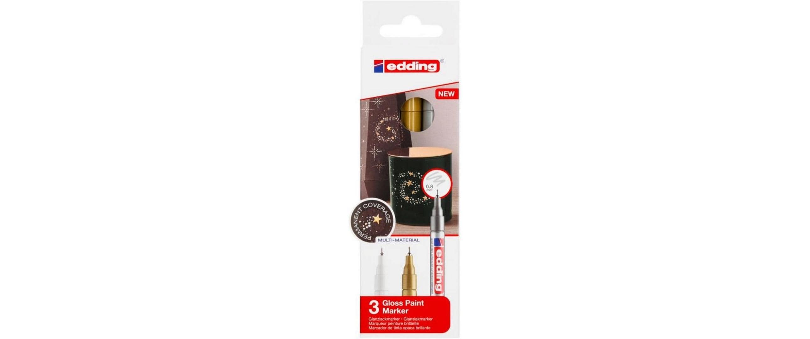 edding Lackmarker 780-CREA E-3, 3-er Gold, Silber, Weiss