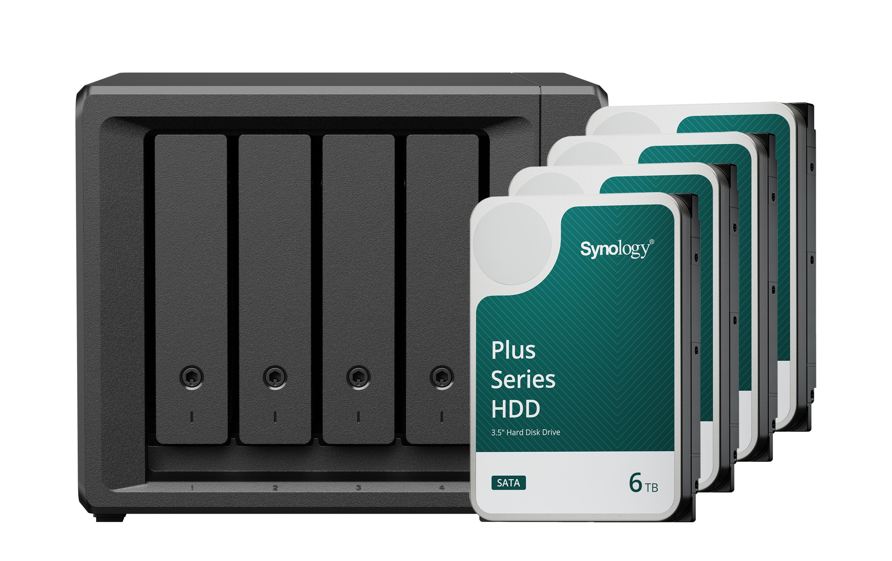 Synology DS425+, 4-bay NAS inkl. 4x 6TB HDD Synology Plus HAT33x