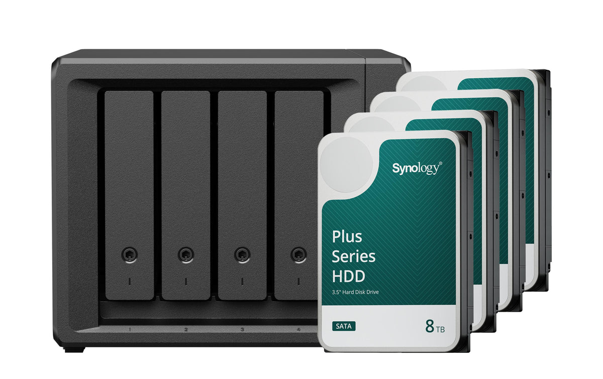 Synology DS425+, 4-bay NAS inkl. 4x 8TB HDD Synology Plus HAT33x