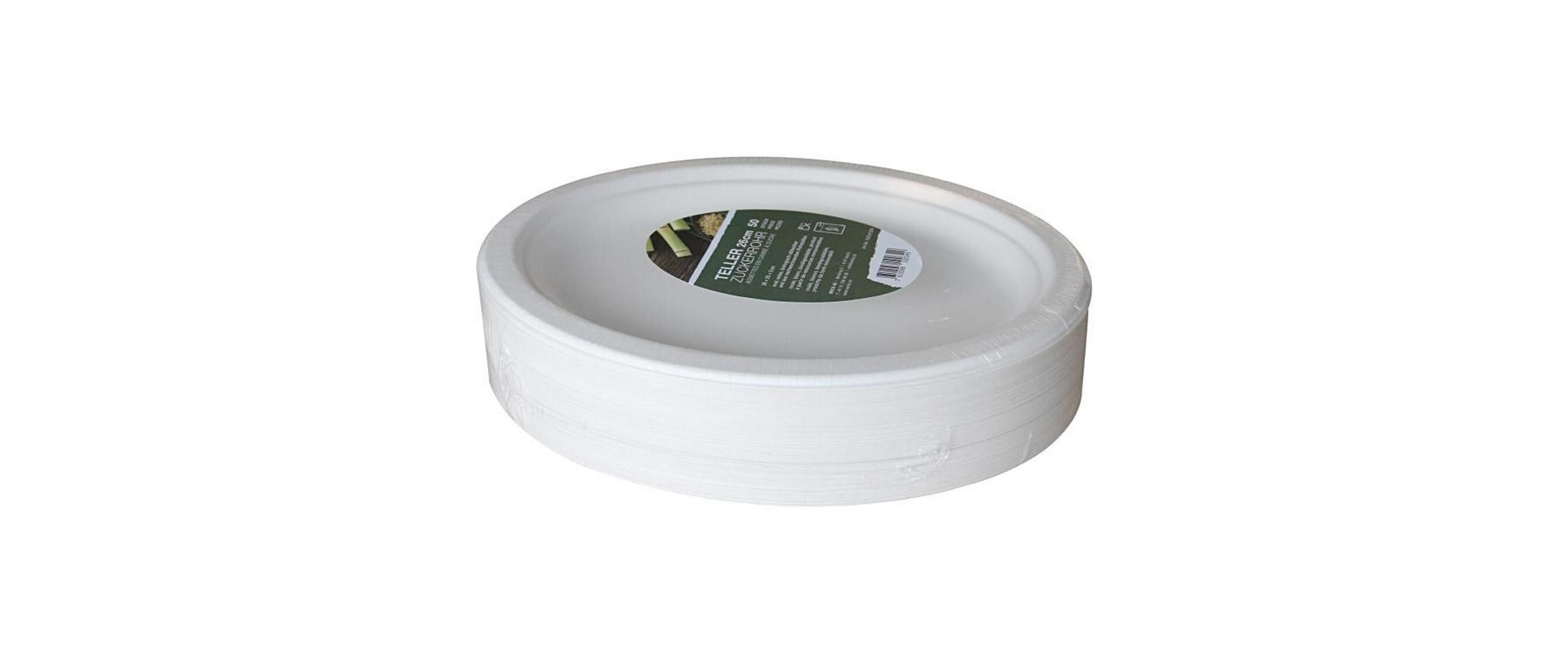Weita Teller oval Zuckerrohr 1 Pack à 50 Stk. 26 x 20 cm weiss