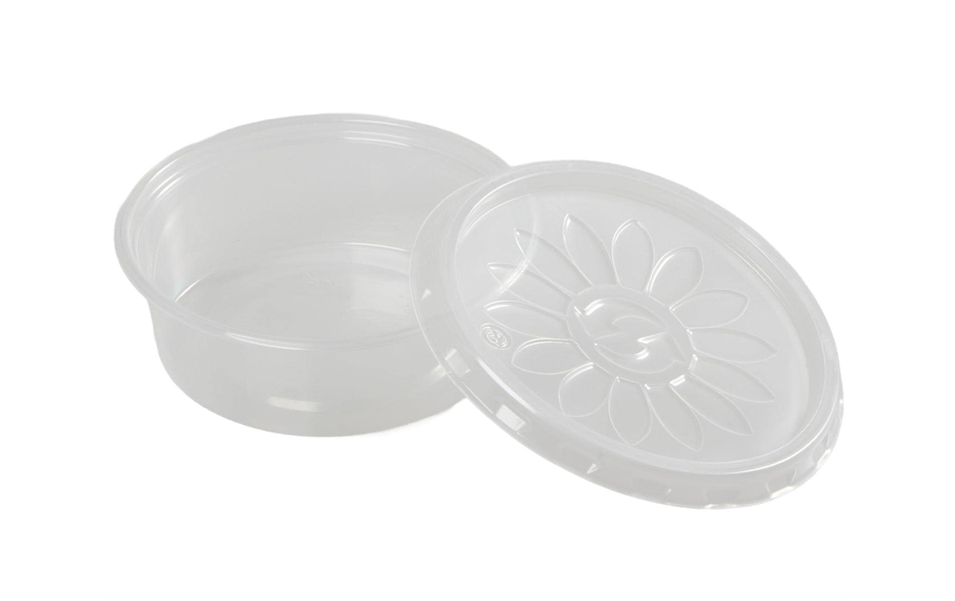 ELCO Dressingschale 50ml, 50 Stück mit Deckel,Transparent, Kunststoff