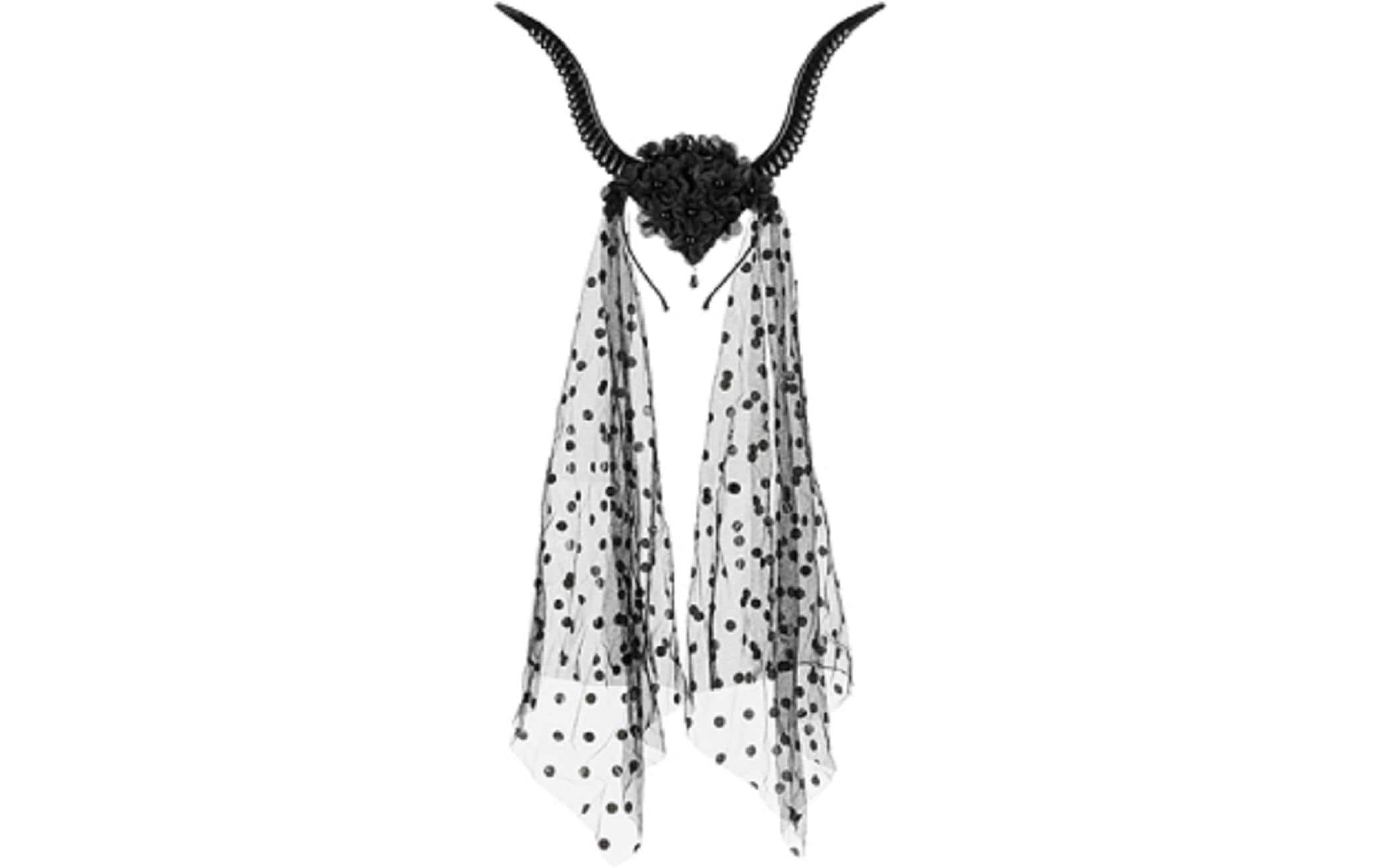 Partydeco Haarreif Teufelshorn schwarz, 30 x 76 cm
