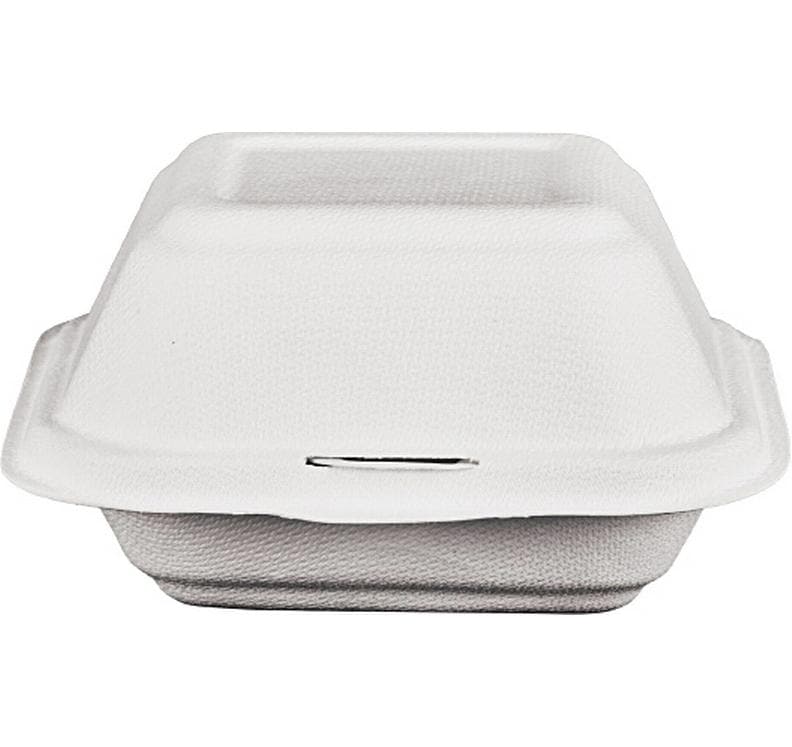 Weita Hamburgerbox Zuckerrohr 1 Pack à 50 Stk. 14x14x0.75.2cm, weiss