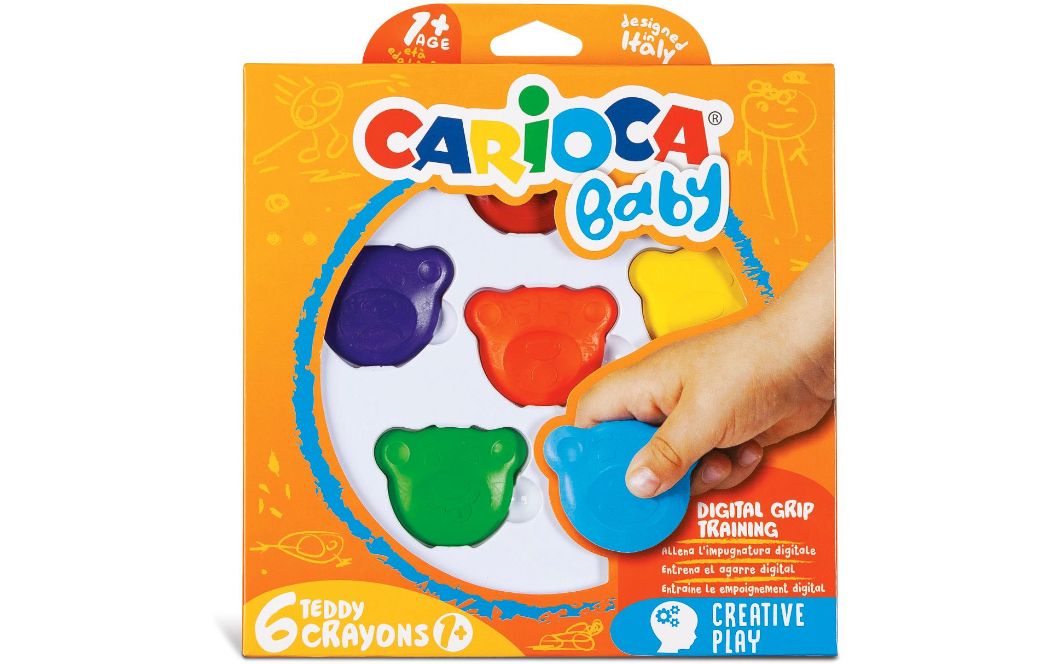 Carioca Crayon Baby Teddy 6-er Set E-6 assortiert, 6 Stück