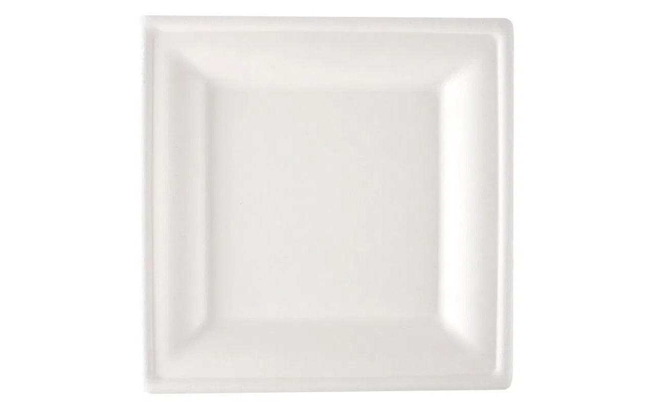 Verive Teller eckig Zuckerrohr 16x16cm 1 Pack à 50 Stk. Weiss