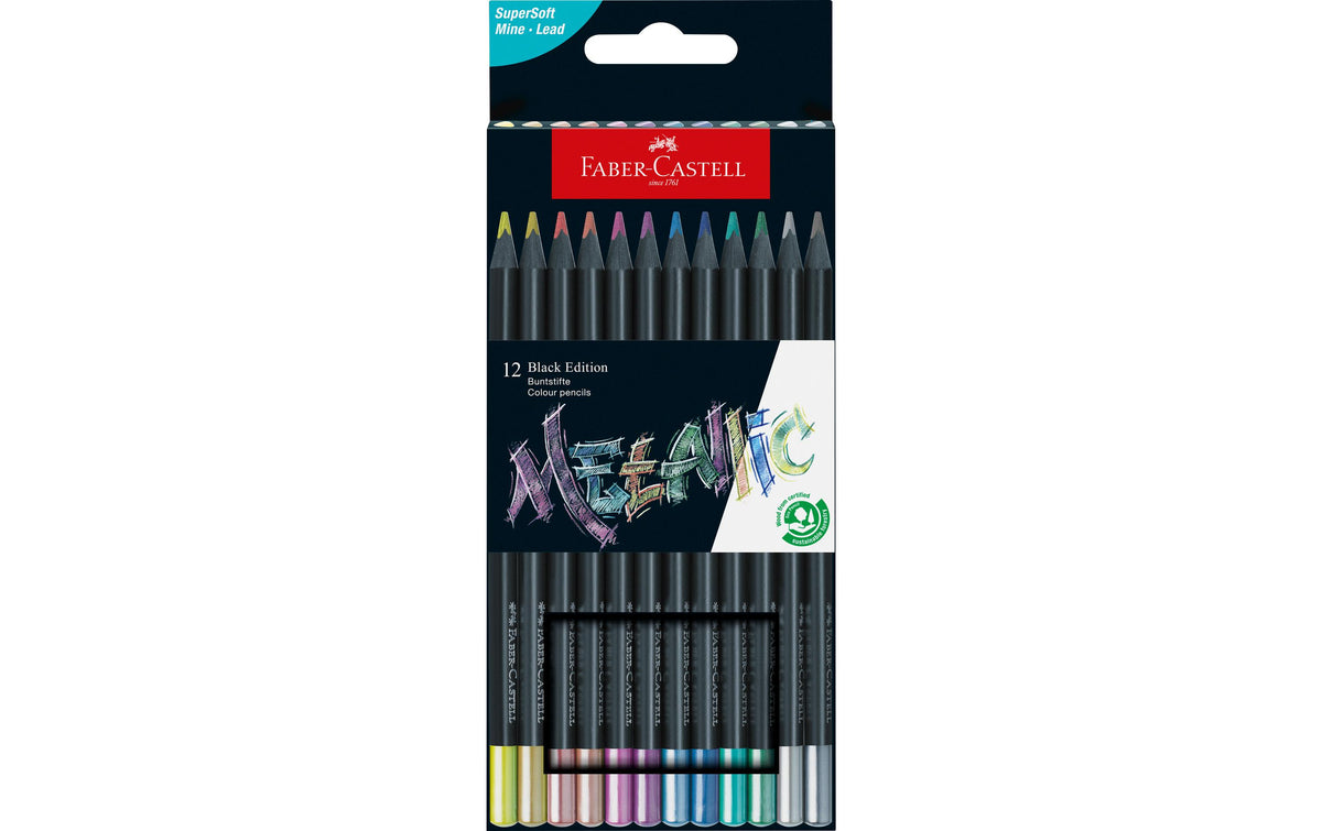 Faber-Castell Farbstifte Black Edition Met 12er Kartonetui