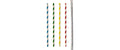 Papstar Trinkhalme Stripes Farbig assort. 1 Pack à 100 Stk. einzeln verpackt