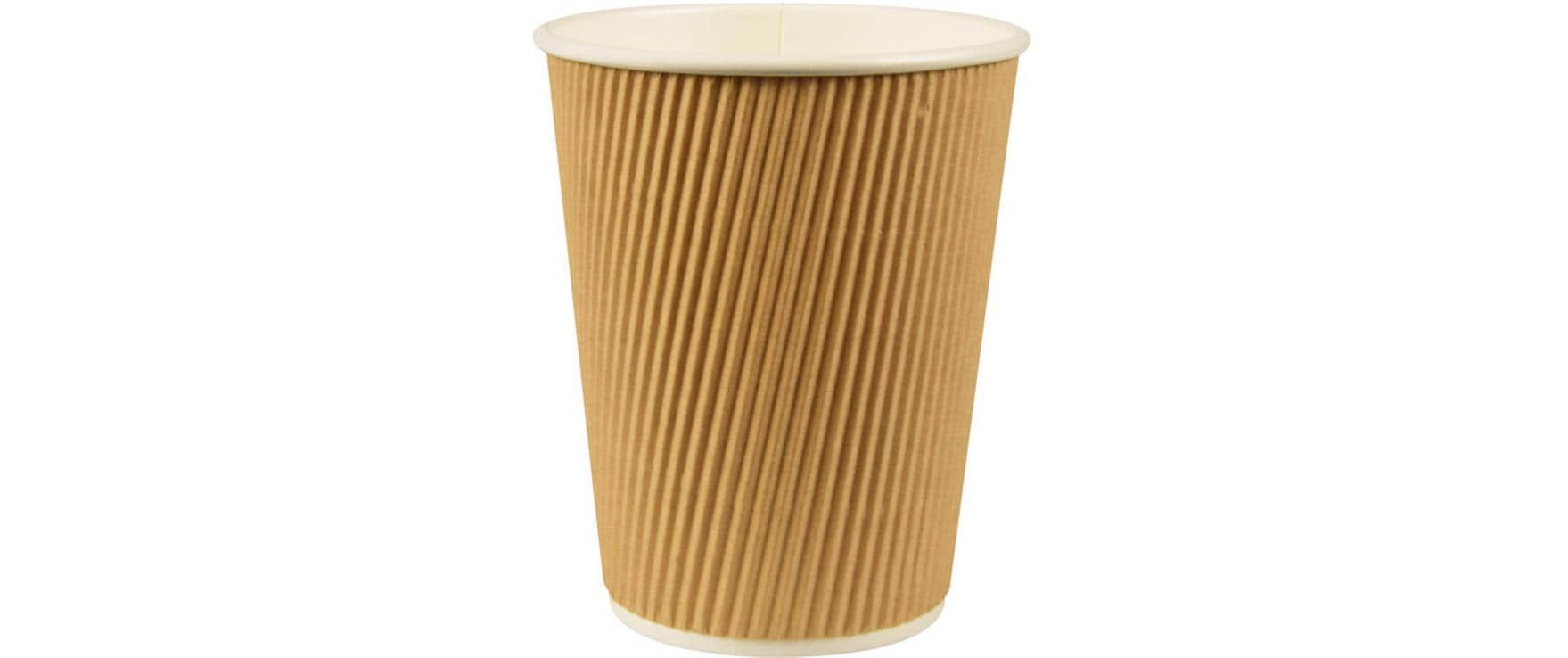 Papstar Kaffeebecher Pappe Ripple Wall 1dl 1 Pack à 25 Stk. PLA beschichtet
