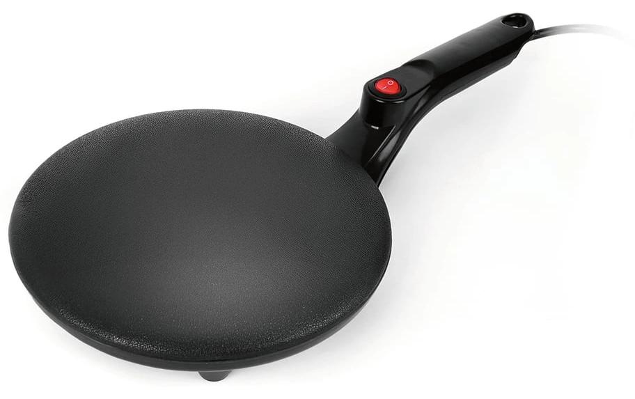 GOURMETmaxx Crepe Maker 750W 20cm Mit Teigteller, Schwarz, Antihaft