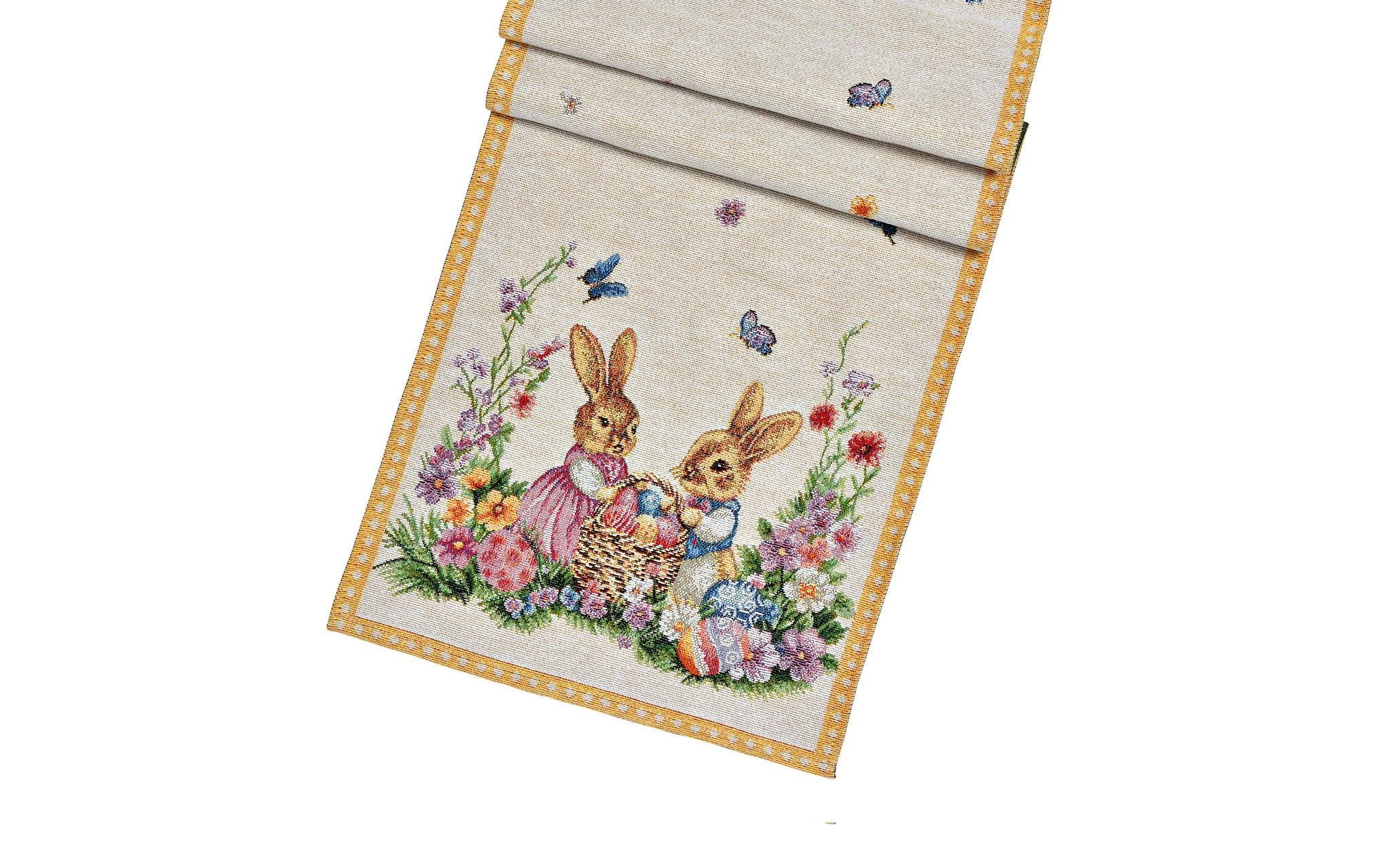 G.Wurm Tischläufer Hasenpaar 183x33cm