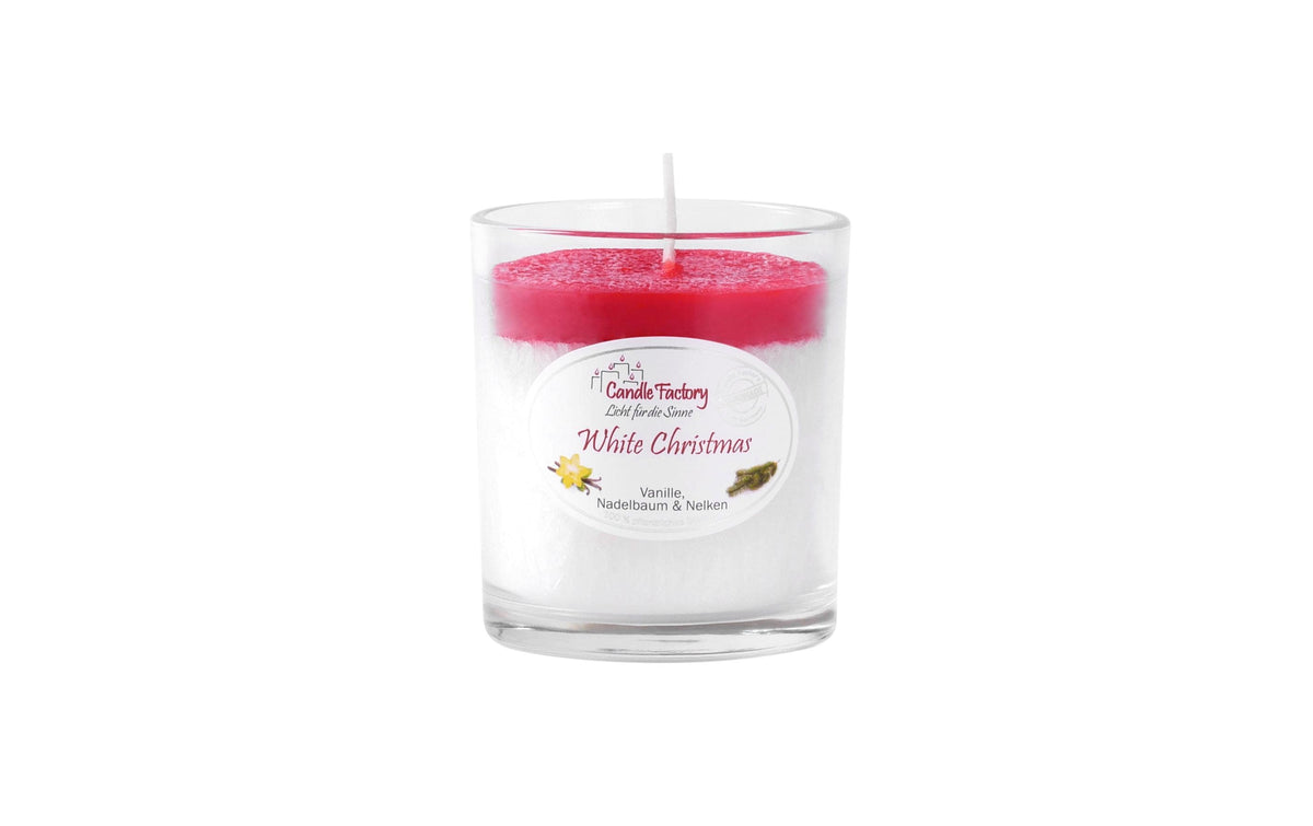 Candle Factory Party Light White Christmas Brenndauer 30h, H: 8.3 cm, D: 7.3 cm