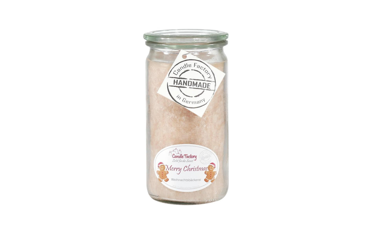 Candle Factory Mini Jumbo Merry Christmas Brenndauer 70h, H: 13.5 cm, D: 7 cm