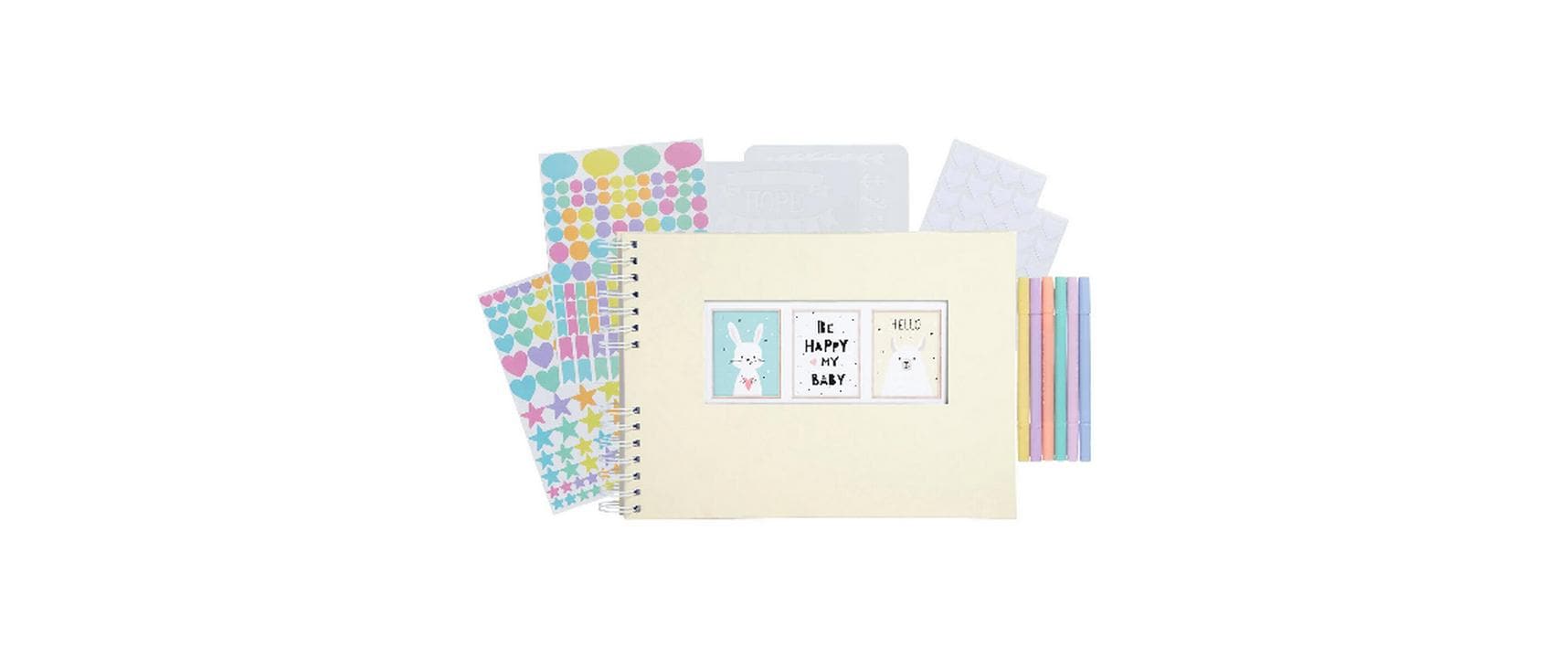 Exacompta Scrap-Addict Set, gelb Album, Sticker, Marker etc.