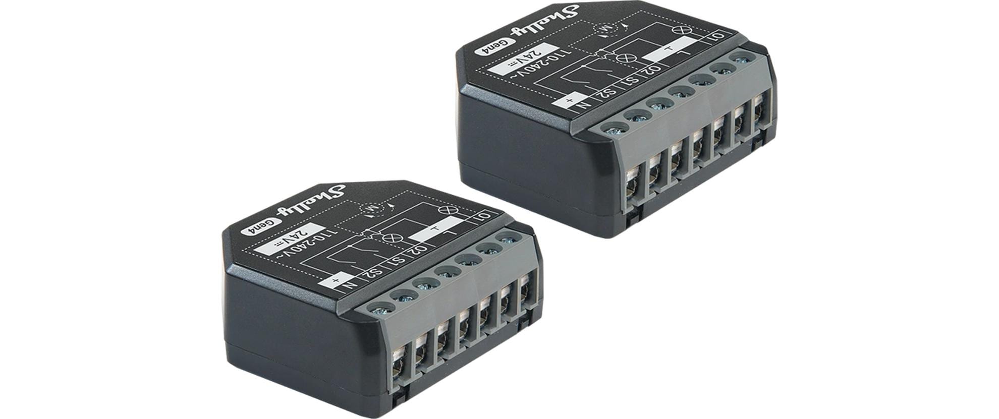 Shelly Plus 2PM Gen4 WiFi-Switch MatterX2 WLAN Schalt-Messaktor, 2x 10 A, Bluetooth