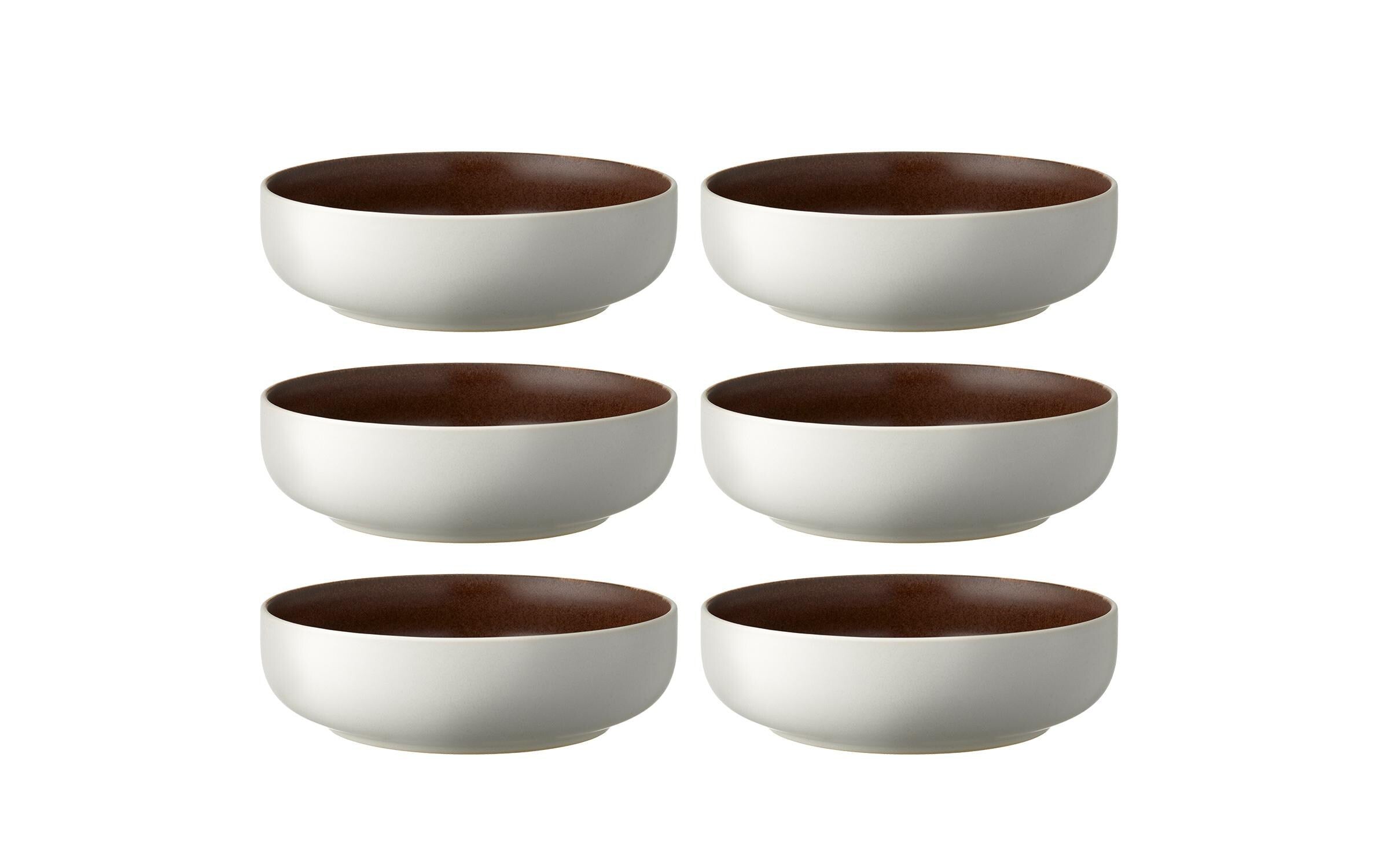 Studio R Suppen-& Pastateller North 19 cm 6 Stk. Matte white/Matte bark