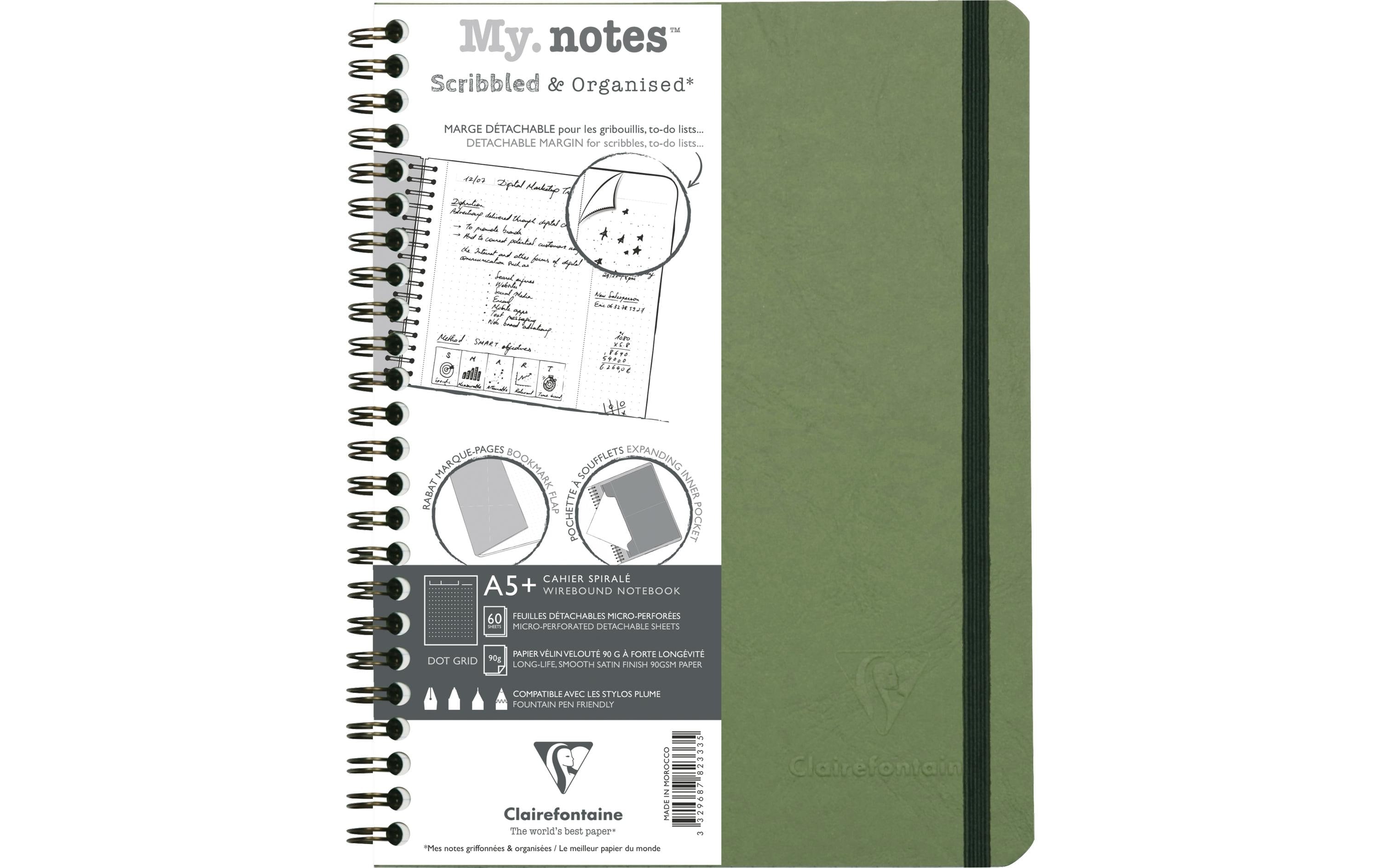 Clairefontaine Notizbuch AgeBag A5 Scribble 60Blatt, dotted, grün