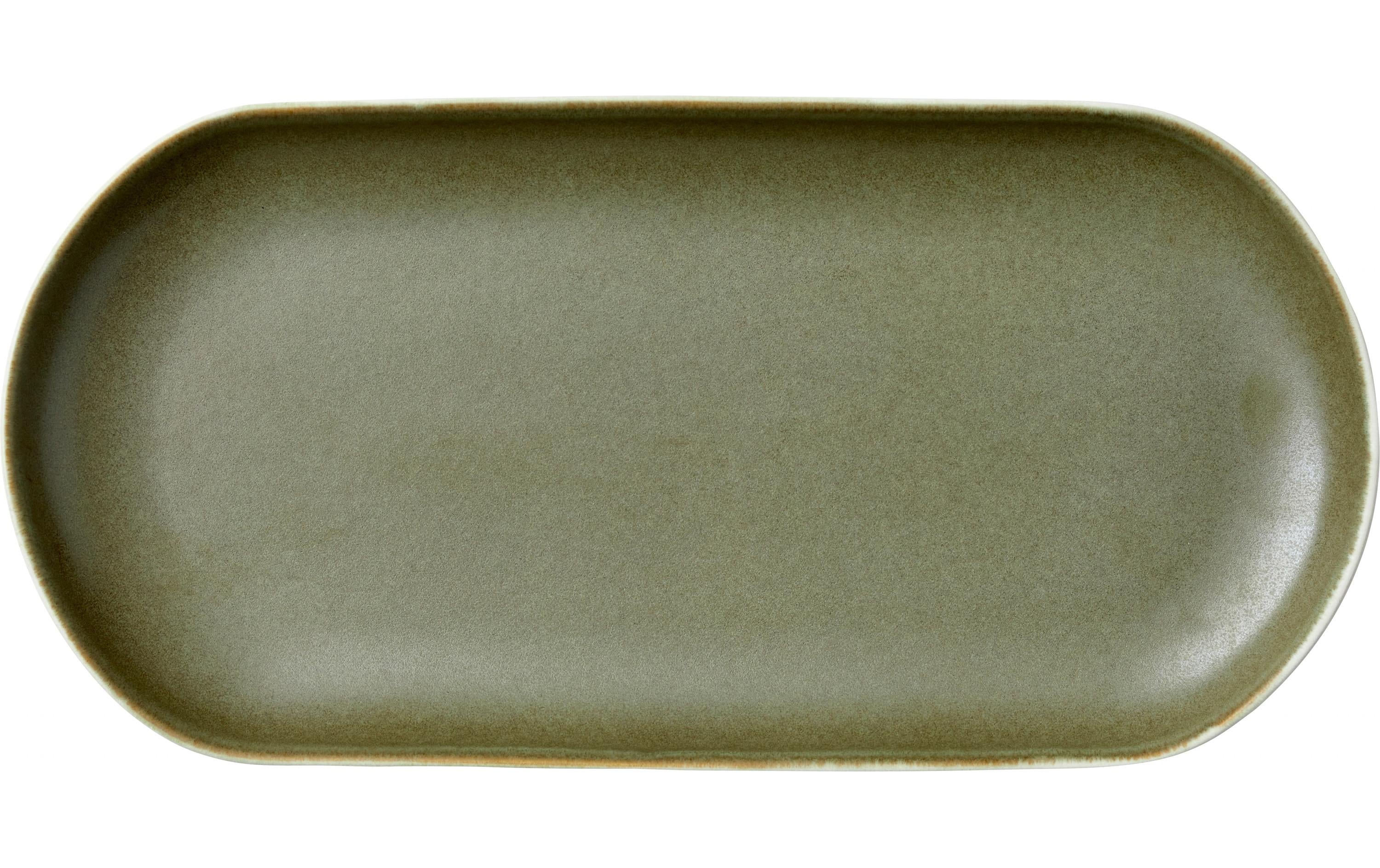 Studio R Servierplatte North 2 Stk. 38 x 19 cm Matte white/Matte moss