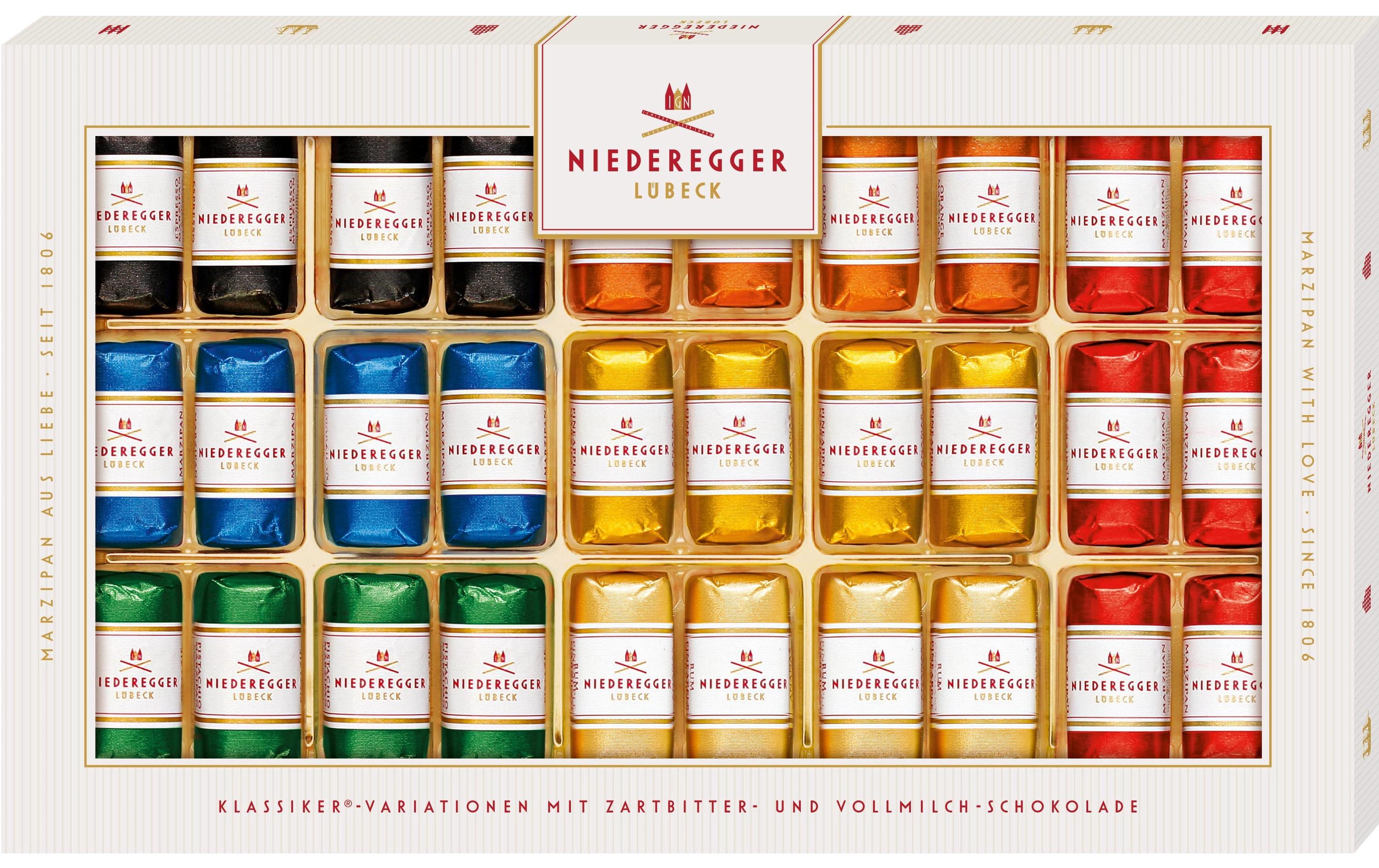 Niederegger Variationen Marzipan Pralinen mit Zartbitter-Schokolade assortiert 375g