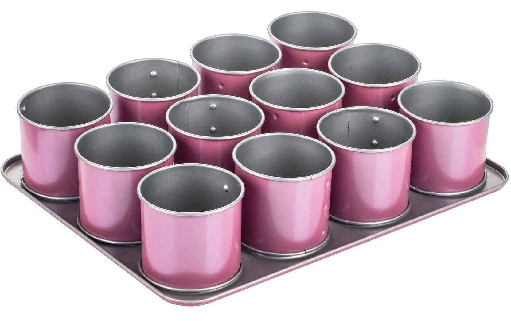 Zenker Mini Törtchen Backb-creative studio Stahlblech rosa, 12er