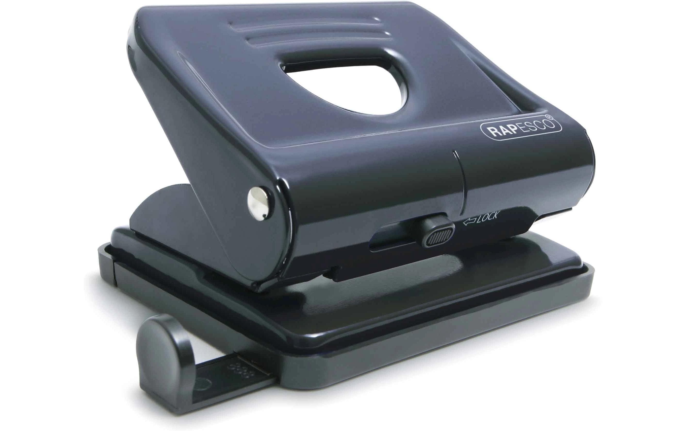 Rapesco Metalllocher 820 2-fach 22 Blatt, schwarz